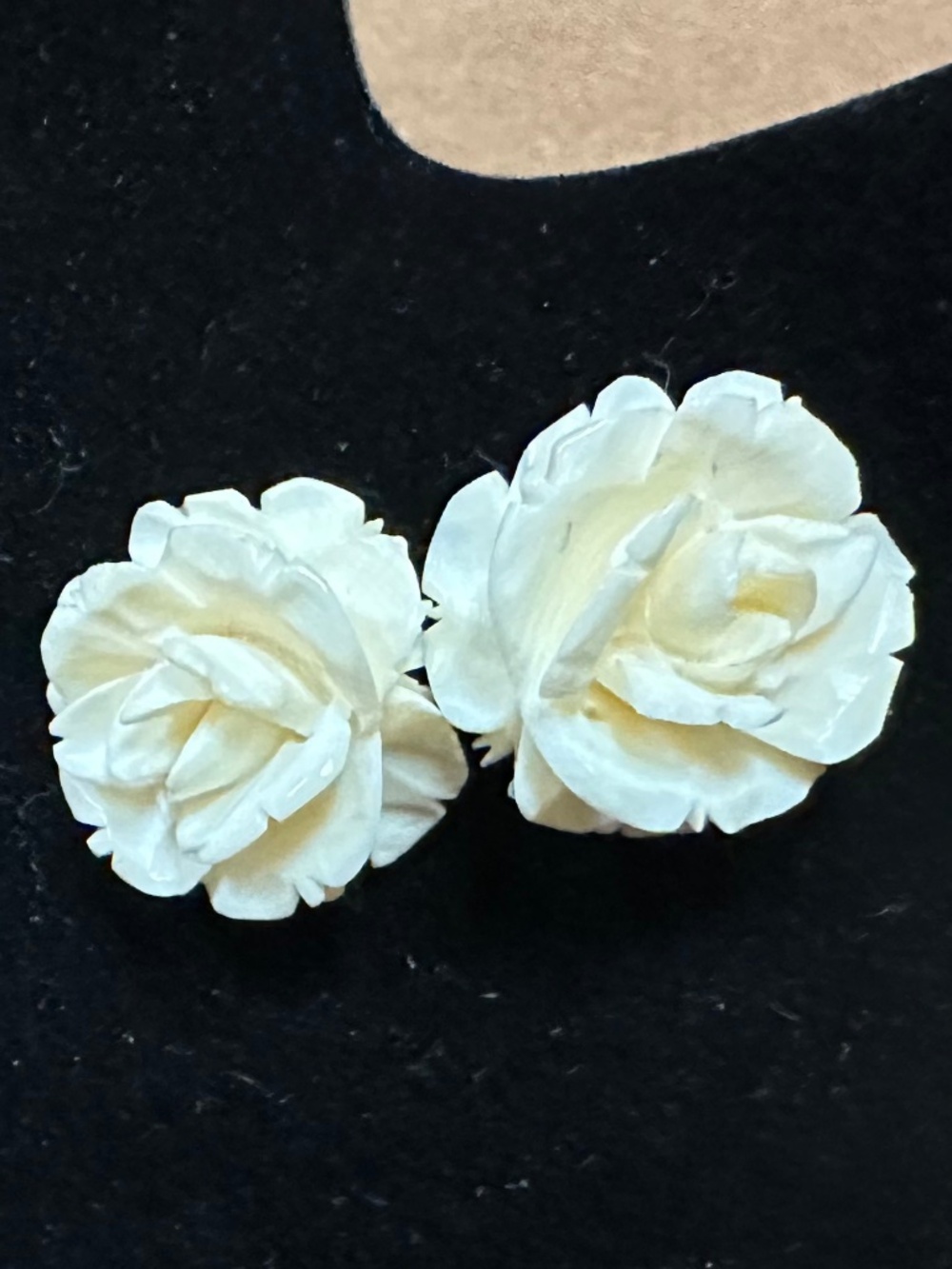 Cream Rose Stud Earrings | Fashion Jewelry